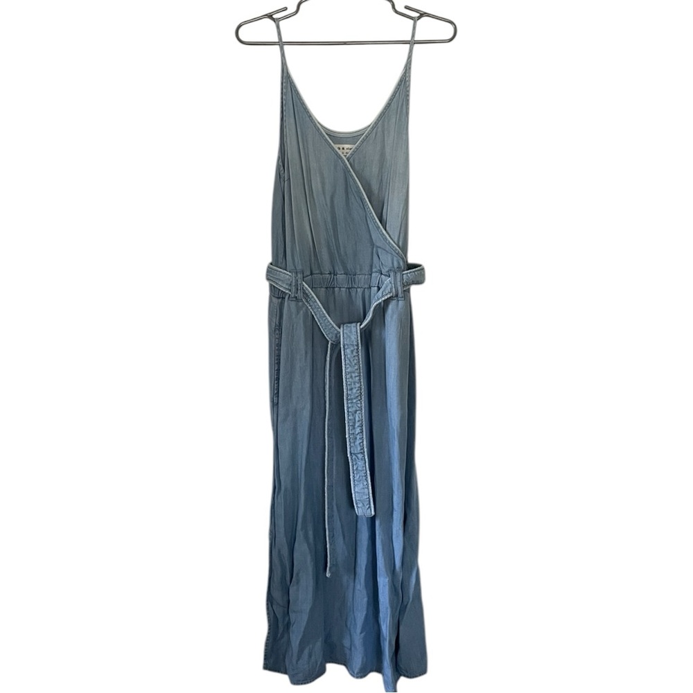 Chambray Sleeveless Midi Dress